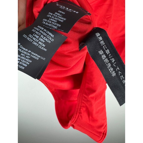 Coach Women’s One Piece Swimsuit Bathing Suit Authentic Signature Red Sz XS NEW - Picture 9 of 14